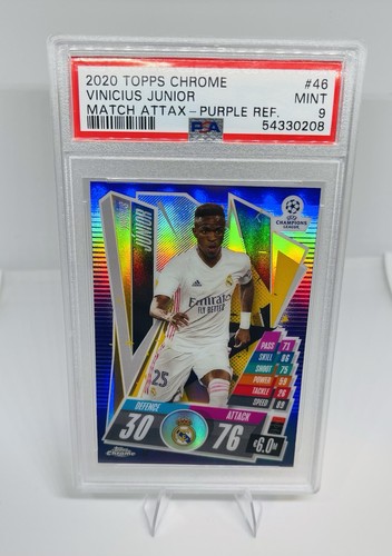 2020 Topps Chrome Match Attax Vinicius Jr Purple /299 PSA 9 055/299