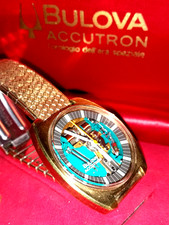 OROLOGIO WATCH VINTAGE BULOVA ACCUTRON SPACEVIEW GOLD TOP BOX💎