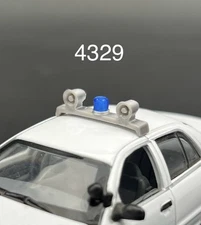 1/43 Vintage Blue Beacon With Dual Siren Speakers Lightbar Police