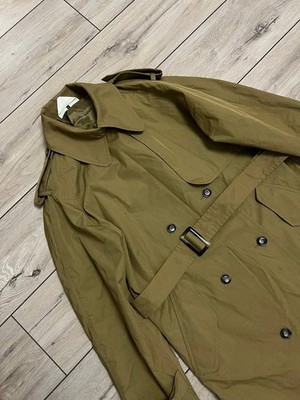 Womens Arket Light Long Tech Coat Khaki EUR 38
