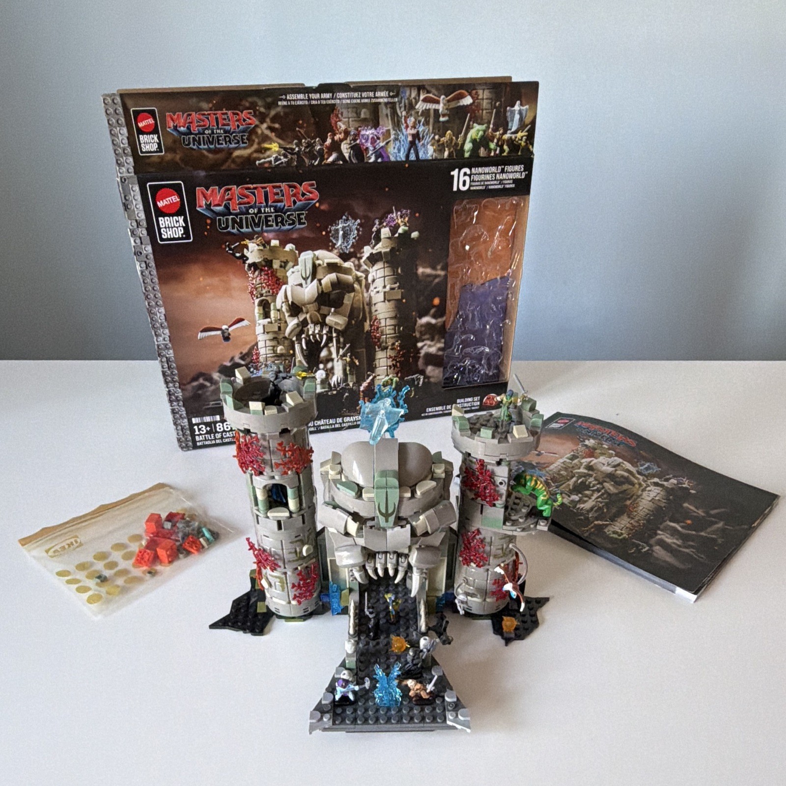 Mattel Brick Shop MOTU Castello Di Greyskull tutti i pezzi