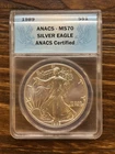 1989 American Eagle Silver Dollar ANACS MS70
