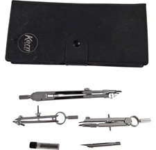 Kern Swiss Vintage Drawing Instruments Compass Set with Case