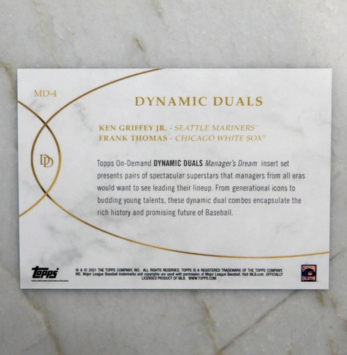 Ken Griffey Jr Frank Thomas 2021 Topps Dynamic Duals MD-4 Managers Dream SP! - Bild 2 von 2