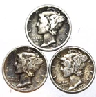 (3) Mercury Dimes - VF/XF - Dark - 1935P 1935D 1936P - #2002ED FREE SHIPPING
