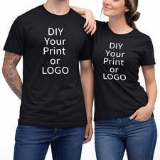 Design Your Own Custom T-Shirt 100 Cotton Printed Personalize Logo Photo Text