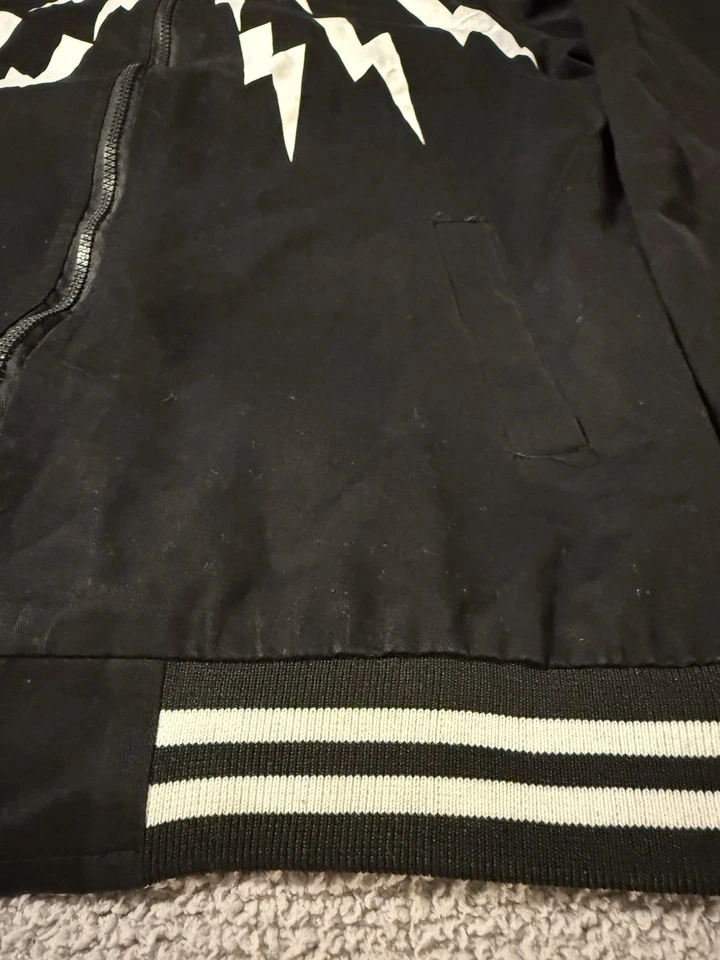Neil Barrett Vintage Style Lightning Bolt Bomber Jacket Camo Lined Size XXXL - Image 2 of 4
