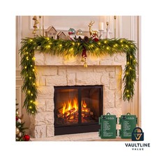 6ft artificial Norfolk pine Christmas garland with 50 LED lights