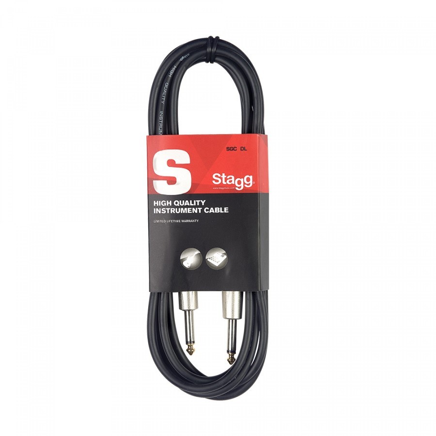 Stagg SGC1.5DL Pro-Series 1.5m Jack to Jack Instrument Cable - Black