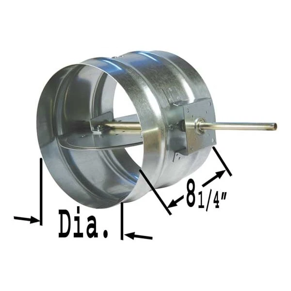 Amortiguador de control de volumen Dayton 3Hgn7, 8-1/4"D, 6" diámetro de conducto Foto 2 de 3