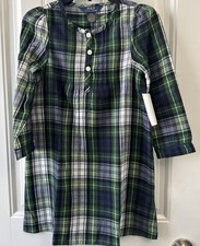 Polo Ralph Lauren Dress Girls Green Plaid Sleepwear Cotton Shirt Sz 6 Read