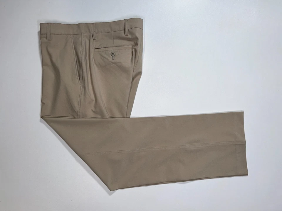 Pantalones/pantalones elásticos FOOTJOY para hombre marrón caqui GOLF frente plano REG FIT 34x32 Foto 3 de 4