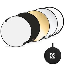 Light Reflector with Grips, 32" 80cm 5-in-1 Photography Diffuser Collapsible...