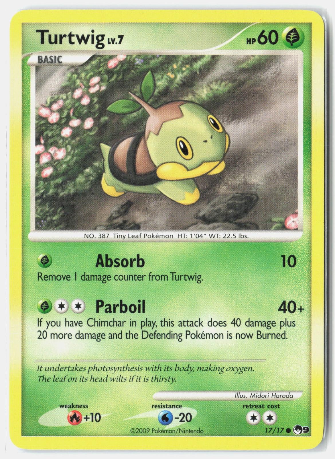 Turtwig 17/17 Common POP Series 9 Pokemon Lightly Played Midori Harada