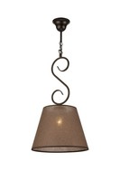 Pendelleuchte Braun Stoff Ø30Cm Landhaus Abuela Wohnzimmer Esszimmer Lampe