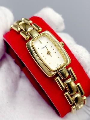Vintage Pulsar Watch Womens 17mm Rectangular V400-X008 Bracelet New Battery