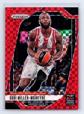 Codi Miller-McIntyre 2024-25 Panini Prizm EuroLeague #107 Red Power Prizms #/75