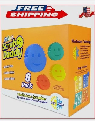 Scrub Daddy Colors Flex Texture Scrubber Sponges, 8 Pack