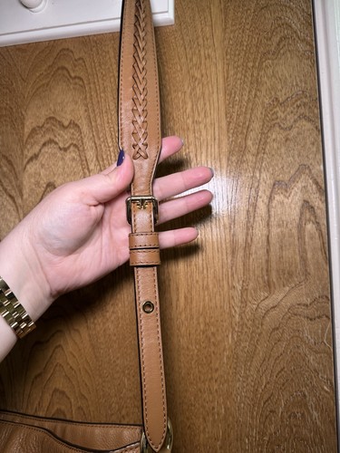 Michael Kors Camel Brown Tasseled Crossbody Purse Braid Strap Design Western - Picture 11 of 17