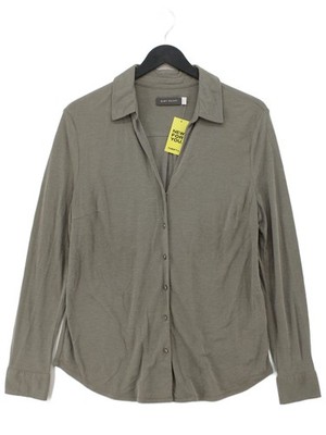Neuwertiges Samt Damen Shirt M grün Viskose mit Polyamid Basic