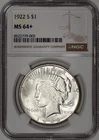 1922-S Peace Silver Dollar $1 NGC MS64+ - White & Lustrous!