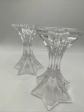 Vintage Pair Of Mikasa Candlestick Candle Holders - MINT CONDITION Crystal