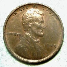 1909 Wheat Cent AU CHOICE ABOUT UNCIRCULATED Brown 1st YEAR Lincoln More STORE 