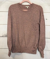 Ella Moss Sweater L Pink Grey Hues Scallop Collar Everyday Wear Winter Ready