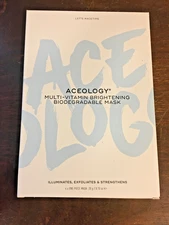 Aceology Multi Vitamin Brightening Biodegradable Mask Set Of 4 Sealed Masks New