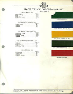 Mack Truck Color Chart