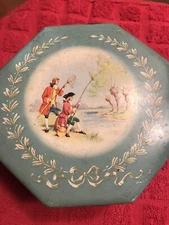 Vintage Decorative Tin  5.75 x 5.75 inches soft blue Macfarlane Lang & Co's