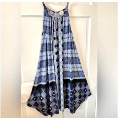 CHICO'S Tie-Dye Halter Midi Dress Navy blue boho women's size S | eBay CHICO'S Tie-Dye Halter Midi Dress Navy blue boho women's size S | eBay