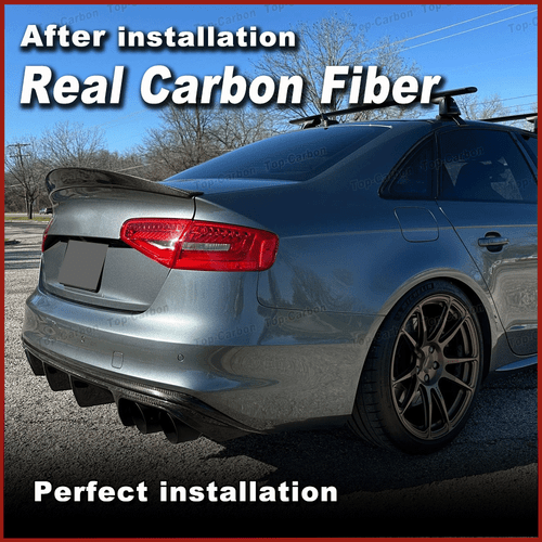 Passt für Audi S4 B8.5 13-16 Carbon Heckspoiler Abrisskante Flügel Spoiler Lippe - Picture 4 of 11