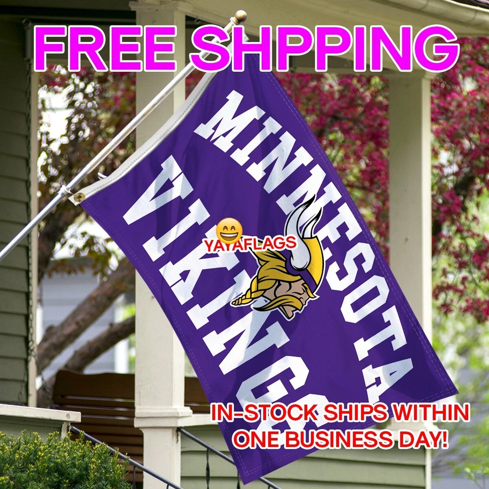 Minnesota Vikings 3x5 ft Banner Football Champions Man Cave Flag - Image 2 of 4