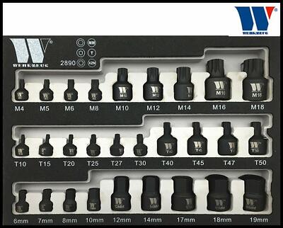 Welzh Werkzeug 28-teilig Master Bit Steckschlüsselsatz Schlag Low Profile TORX SECHSKANT SPLINE