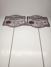 Halloween Market Yard Sign with Metal Stake 2 Pack