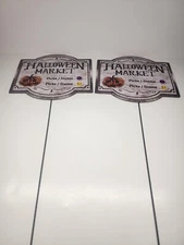 Halloween Market Yard Sign with Metal Stake 2 Pack 