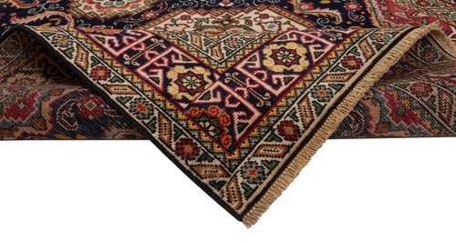 Tabriz 196x135 cm Handgeknüpfter Perserteppich Orient Wolle Carpet Rug Blau - Bild 5 von 15