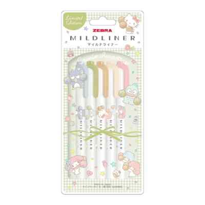 Zebra Mildliner Highlighter Sanrio 5-Color Set WKT7-SR2-5C-NTC