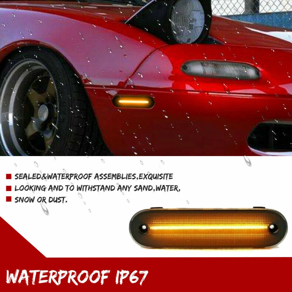 4X Luz indicadora lateral LED lente fumê frontal traseira PARA MAZDA MX-5 MIATA 1990-2005 - Imagem 3 de 4