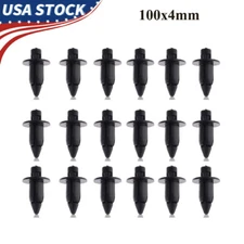 100x 4mm Plastic Fairing Body Trim Panel Fastener Screw Push Pin Clips Universal