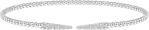 1/4Ct Natural Diamond Adjustable Cuff Bracelet Round 925 Sterling Silver - Picture 3 of 5