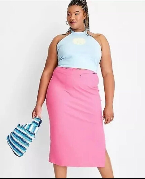 Future Collective Skirt Midi Cross Waist~Hot Pink~Alani Noelle~Pick Size