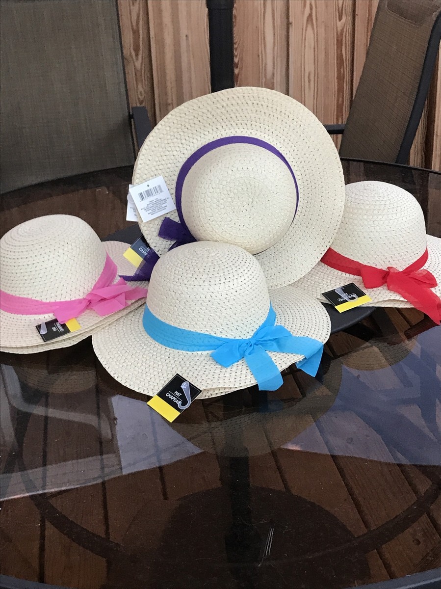 Ladies Beach Sun Hat With Sheer Ribbon Bow. New/w Tag 4  display picture 1