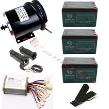 Electric Scooter 36V 800W Motor Brushed Controller Throttle Twist Grips Battery