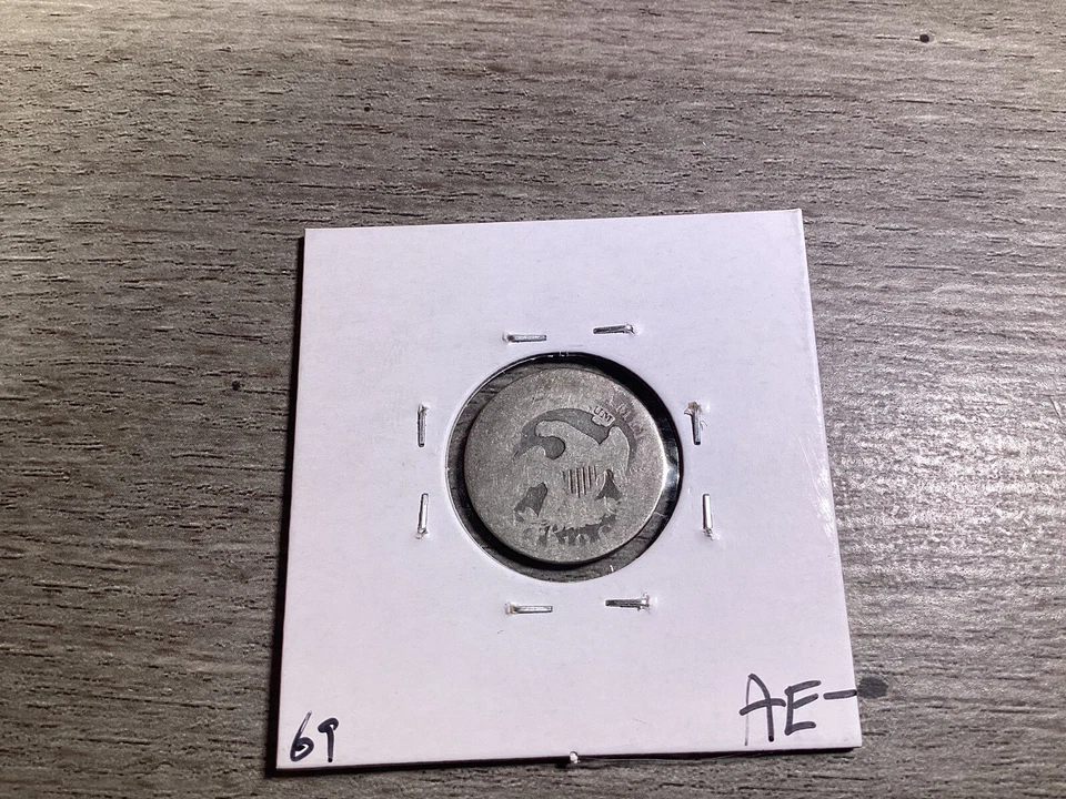 Серебряная монета номиналом 10 центов 1820 с крышкой большого типа с широкой каймой маленькая 0 дата 033024 39ae - Изображение 3 из 4