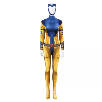 Marvel Comics Phoenix Jean Grey Cosplay Custome X-Men Jumpsuit W/Mask Outfits