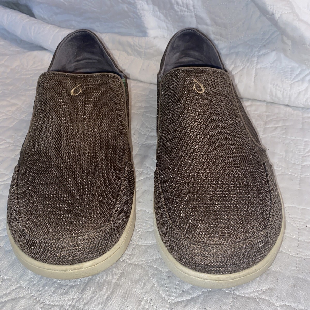 OluKai Nohea Mesh Brown Slip On Shoes Men display picture 1