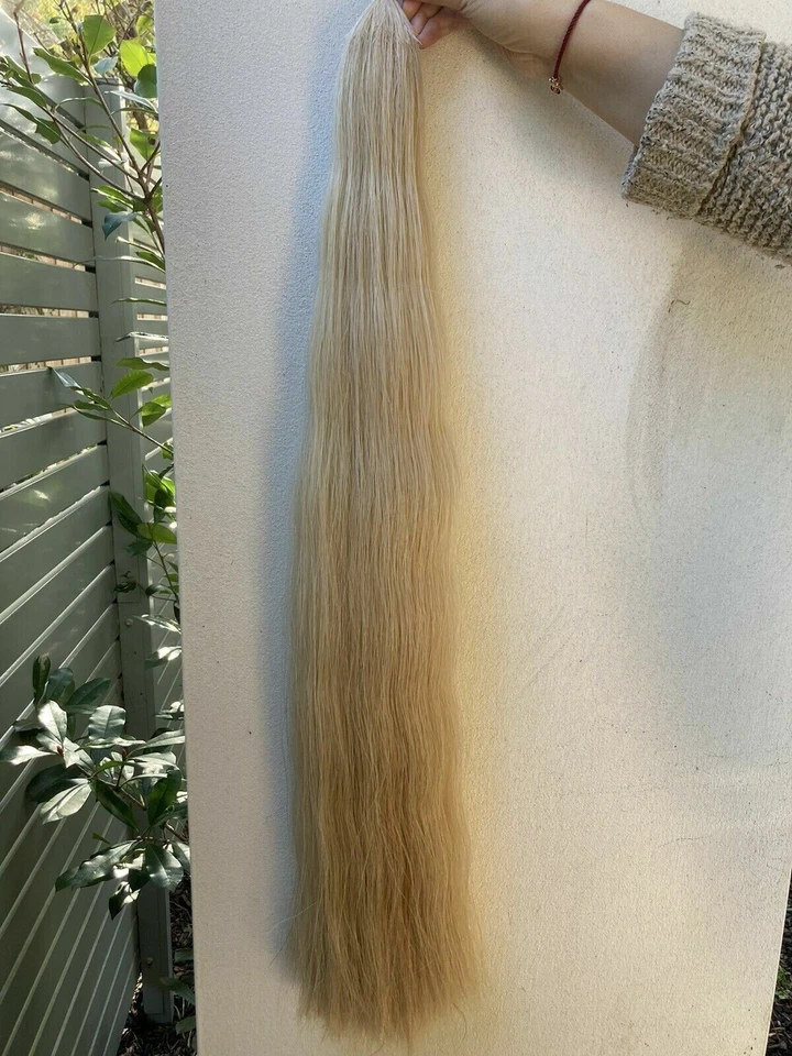 Horse False Tail DOUBLE Cream White OZ 70CM 360g False Horse Tail EXTENDED - Bild 2 von 4