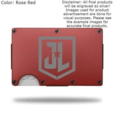 Custom "JUSTICE LEAGUE SYMBOL" Laser Engraved Wallet - Pick A Wallet Color